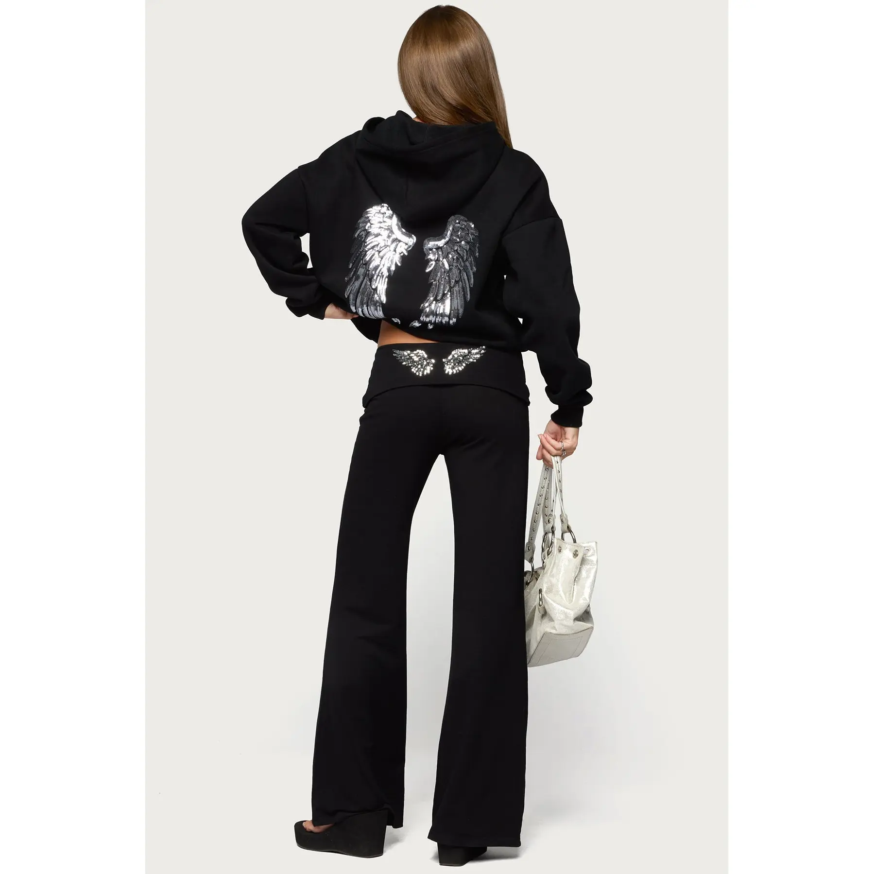 Angel Energy Sequin Foldover Pants