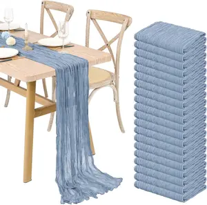 Showgeous 1/10/16-Pack 20"x120" Cheesecloth Table Runners – Soft Boho Gauze Fabric for Wedding Receptions, Valentine’s Day, Baby Shower, Bridal Shower, Birthday Parties, Romantic Dinners & Trendy 2026 Event Decor