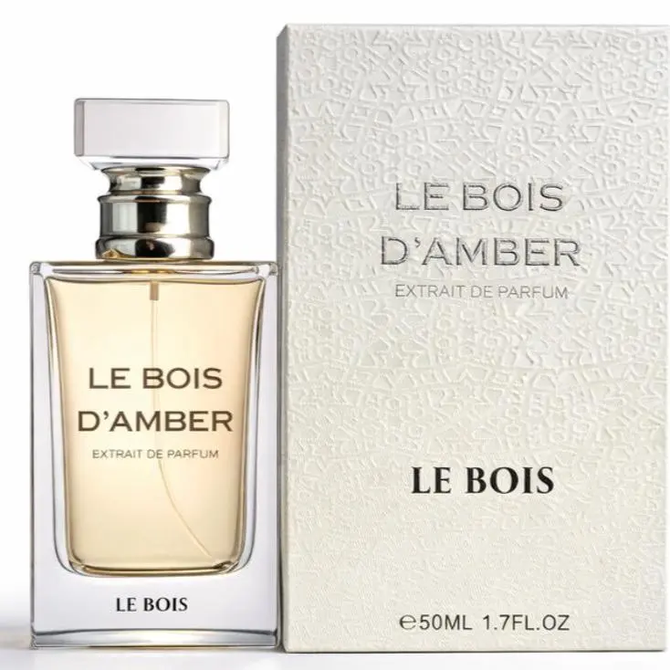 Men's Le Bois D'Amber Extrait de Parfum - 50ml Non-Toxic Luxury-Themed Fragrant Spray-On, Phthalate-Free Long-Lasting Vanilla Amber Aromatic Woody Sweet Scent, Elegant Cologne, Ideal Guy Gift, Luxury-Themed Men's Fragrance, Spray-On Men's Fragrance