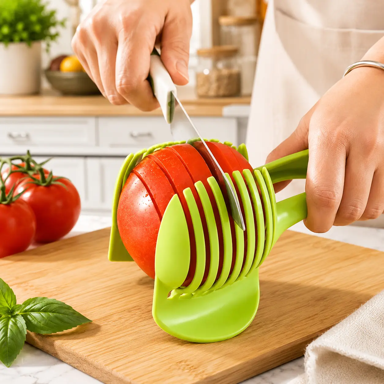 2026 Durable ABS Plastic Multifunction Vegetable & Egg Slicer Utensil Holder - Rustproof, Food Contact Safe Gadget with Manual Grip, Smooth Daily Prep Helper, Easy to Clean Kitchen Accessories for Tomato Cutting