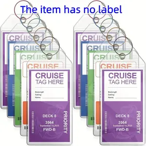 Cruise Luggage Tag, 10pcs/set Clear Luggage Tag with Zipper Closure, Id Badge Holder, Identification Badges & Supplies for All Cruise Companies