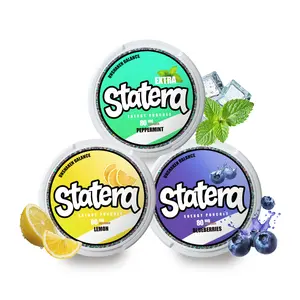 Statera Energy Pouches - 20 pouches of 3 flavors- 80mg Caffeine energy pouches for Energy boost, lemon & blueberry & extra peppermint