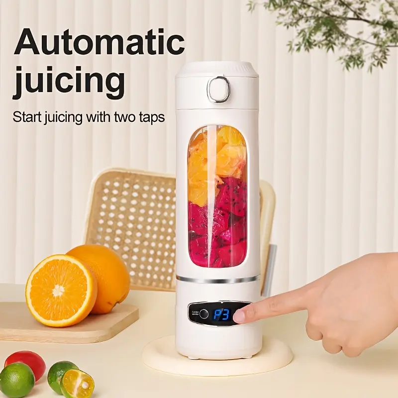1200mah Portable fresh Juicer with LED Display usb rechargeable ultimate Handheld Juice Blender Party Gifts Self-Cleaning BPA-Free for Smoothies&Juices with Ice Crush Function Cup Juicer Blender for  Perfect   Holiday Present leak proof design second