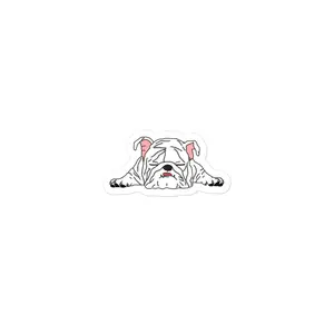Sleeping Bulldog Illustration Bubble Free Sticker