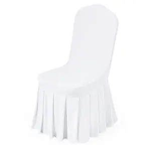 VEVOR 150 Pcs White Chair Covers, Polyester Spandex Chair Cover, Stretch Slipcovers for Wedding Party Dining Banquet Flat-Front Chair Covers, Fits Chair Measures up to 17.72x 18.11x 30.31 inchVEVOR Super Brand Day