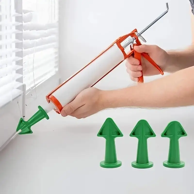 Caulking Nozzle Tool Kit, 3 Counts Caulk Nozzle Applicator, Silicone Caulking Tools, Sealant Nozzle Caulking Tool for Home Kitchen Bathroom Hand Tools, Construction Tools, Tool Kit Set, Diy Tools