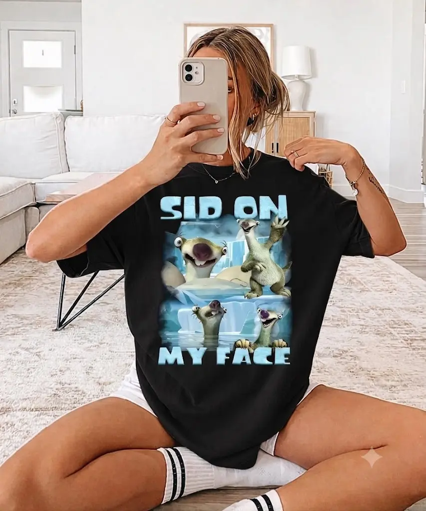 Comfort Colors Sid On My Face Meme T-Shirt, Funny Ice Age Graphic Tee, Edgy Meme Clothing, Cursed Meme Shirt, Sarcastic Offensive Humor, Gen Z Gag Gift