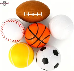 6/12PCS Foam Stress Balls Bulk, 2.5inch Mini Sports Squeeze Balls Basketball Football Baseball Soccer Tennis Volleyball Toys for Kids Adults Party Favors