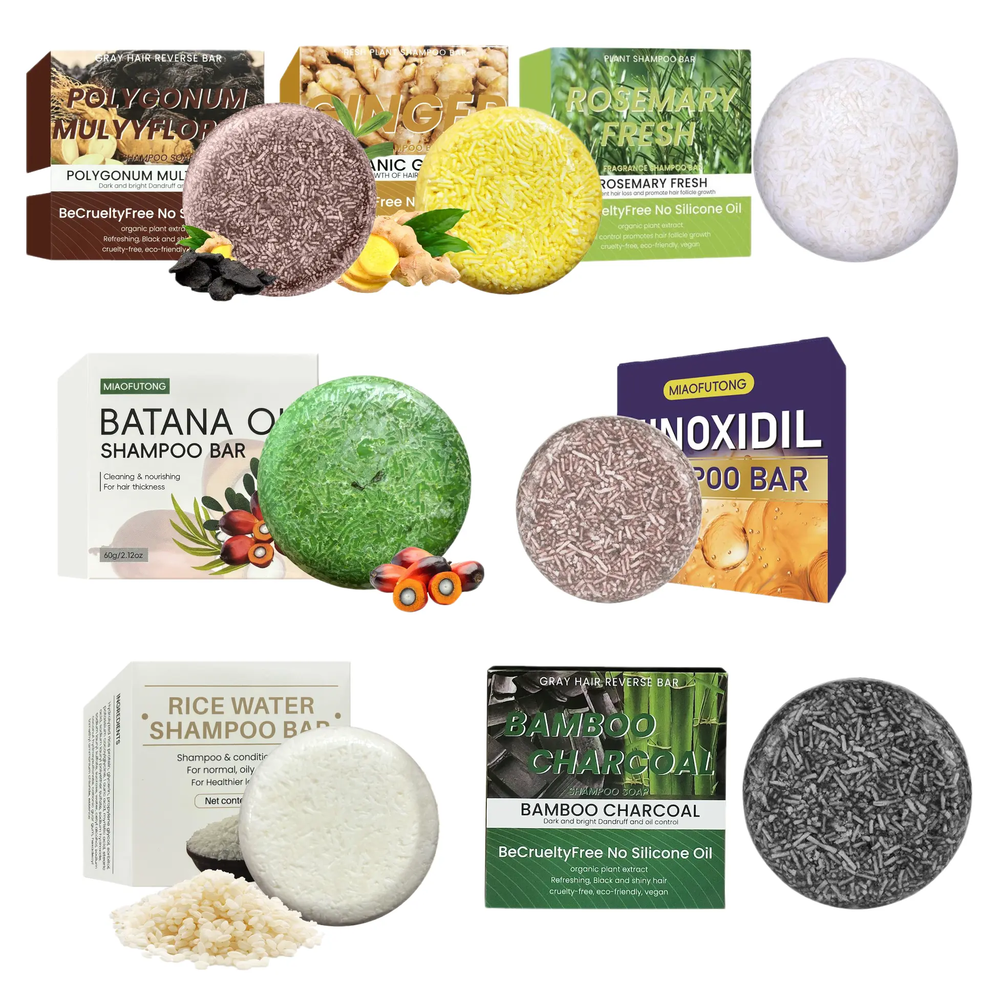 Shampoo Bar - Deeply cleanses scalp and hair, balances oil, gently nourishes without dryness, leaving hair fresh, fluffy, smooth, and easy to manage after washing.