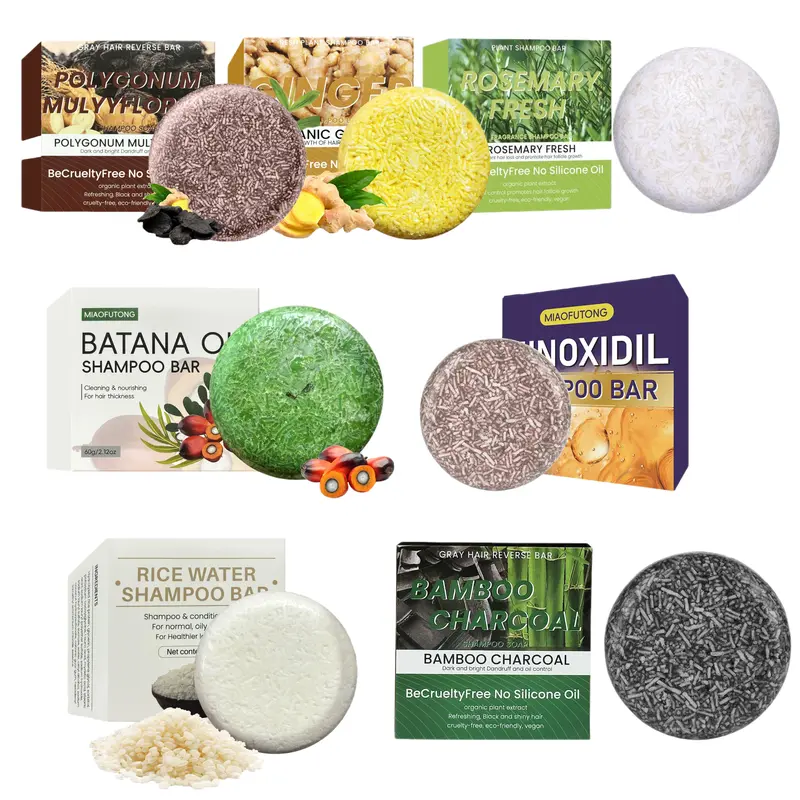 1pc Charcoal Gentle Rice & Rosemary Haircare Shampoo Bar for Adults - Cleansing Hair & Scalp Cleanser, Controls Excess Oil, Nourishing Lightweight Formula Prevents Dryness-Heaviness, Boosts Volume, Sleekness & Tangle-Free Styling