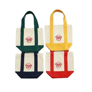 Colorful Foldable Canvas Tote – Plain Patchwork Handbag, Eco-Friendly Storage & Grocery Bag