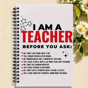 Teacher Themed Notepad, 1 Count Creative Notepad, Exquisite Print Pattern Notepad, Ideal for Personal Planning and Life Record