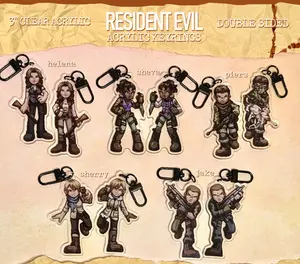 Resident Evil  Character 3" Keyrings || Sheva, Piers, Helena, Jake Muller, Sherry Birkin, Acrylic Keychain Perfect for keys, bags, or as a gift