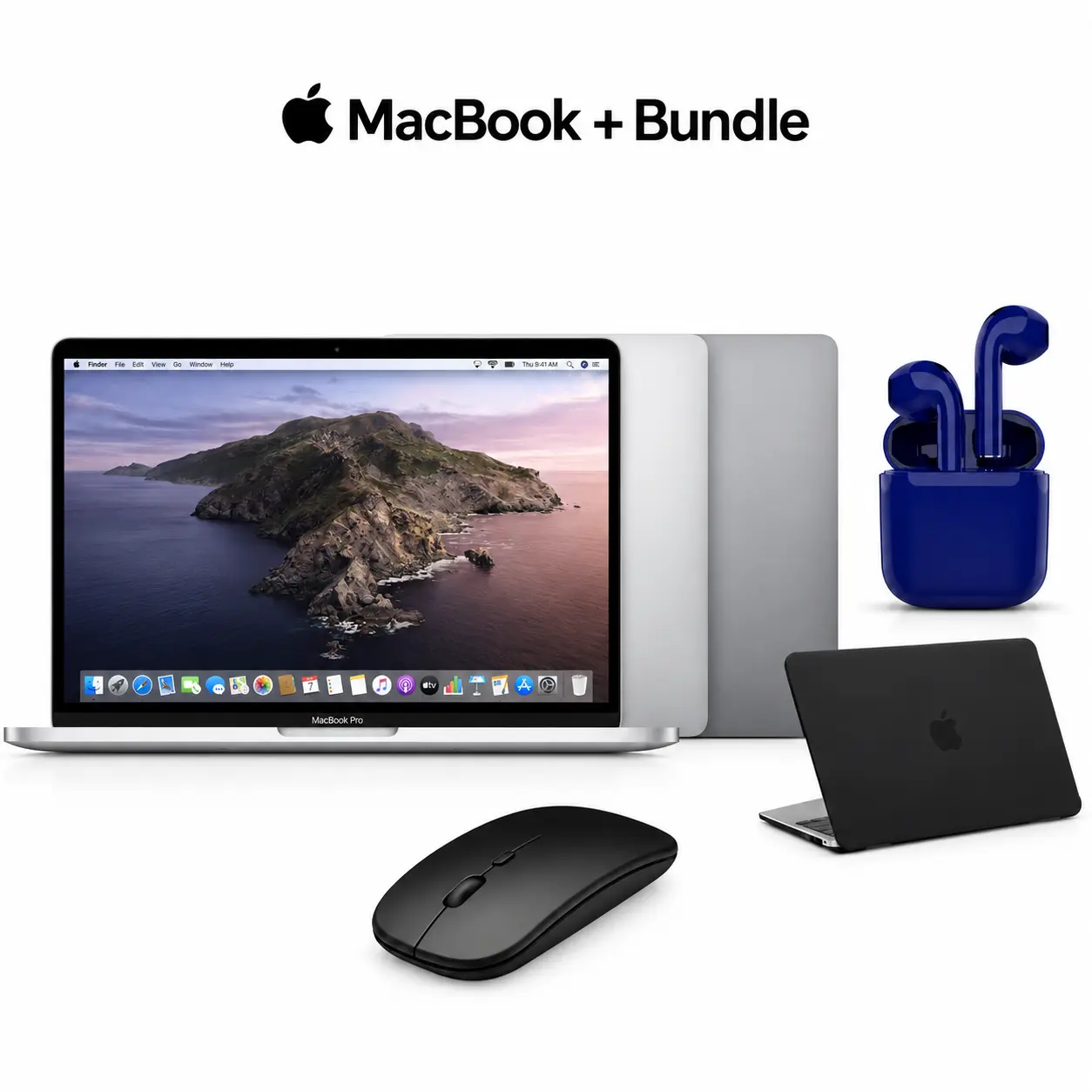 Refurbished Apple MacBook Pro 16-inch Intel i7/i9, 16GB-64GB RAM, 512GB-8TB SSD, All Colors, Bundle: Protective Case, Wireless Mouse, Earbuds, Charger (Good)