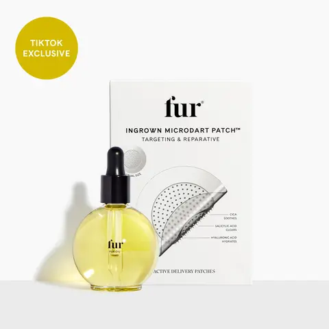 Best selling Fur Oil + Ingrown Microdart Patch Bundle TikTok Exclusive Anti Ingrown Hair and Bumps Kit Daily Soothing Calming Smooth body and hair care