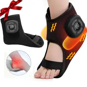 Electric Ankle Foot Massager with Air Pressure, Vibration, and Heating, 3 Modes, 5 Intensity Levels, Adjustable Strap for Foot Relaxation and Muscle Care