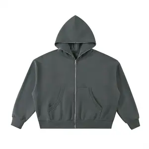 Kored Exclusive Fleeced Full-Zip Boxy Hoodie - Grey Version - BLACK FRIDAY SALE