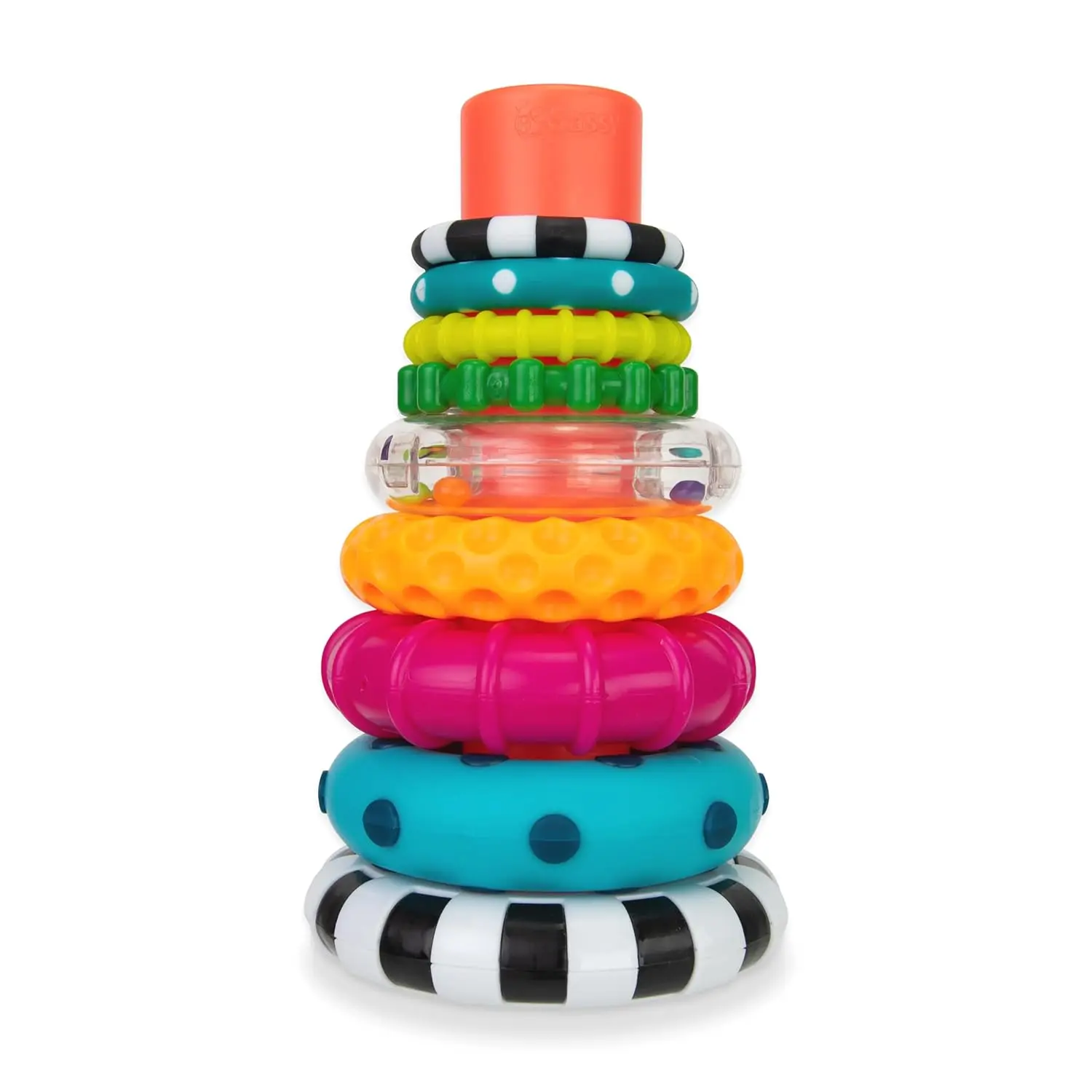 Multi-Color Stacking Ring Toy, 9-Piece Non-Toxic Set with Chunky Numbered Rings for Babies 6+ Months - Supports STEM Learning, Memory Training & Fine Motor Skills