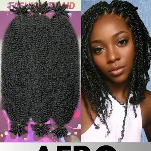 Springy Afro Twist Hair 3Pcs Marley Twist Braiding Hair Pre-Separated Braiding Crochet Hair for Distressed Faux Locs Spring Twist Hair Extensions for Women 16 inch/24inch