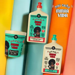 Lola From Rio Meu Cacho Minha Vida Trio – Curly Hair Bundle with Combing Cream, Jelly Gel & Deep Treatment Mask – Hydration, Definition & Repair for Curly, Coily, and Wavy Hair