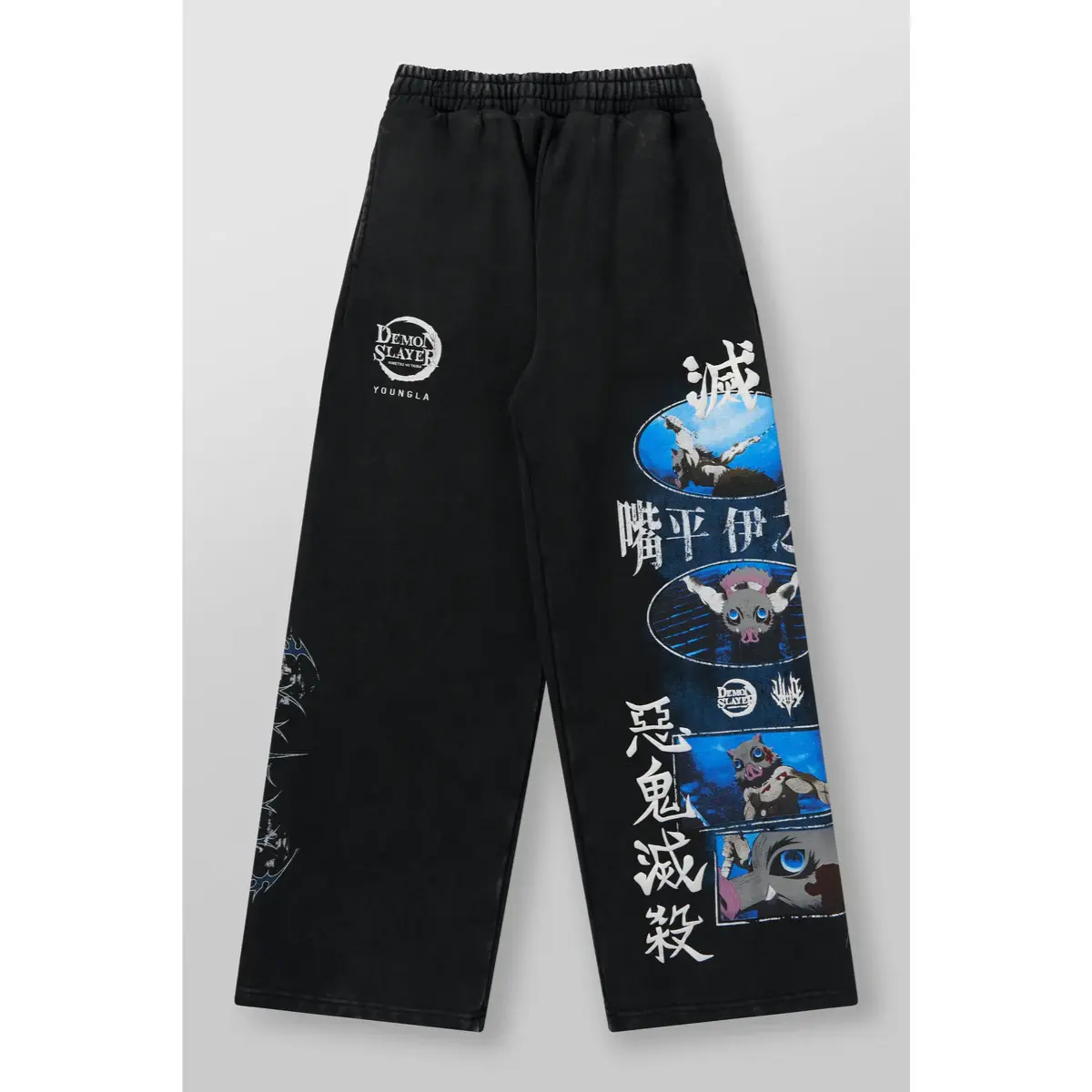 Men’s Graphic Sweatpants Oversized Streetwear Joggers Black Anime Print Casual Loose Fit Pants