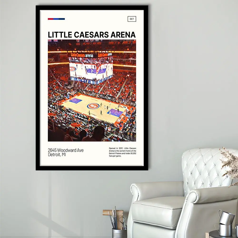 Little Caesars Arena Poster Print Unframed, Detroit Pistons Stadium Art, Fan Gifts, Sport Art, Print Wall Art