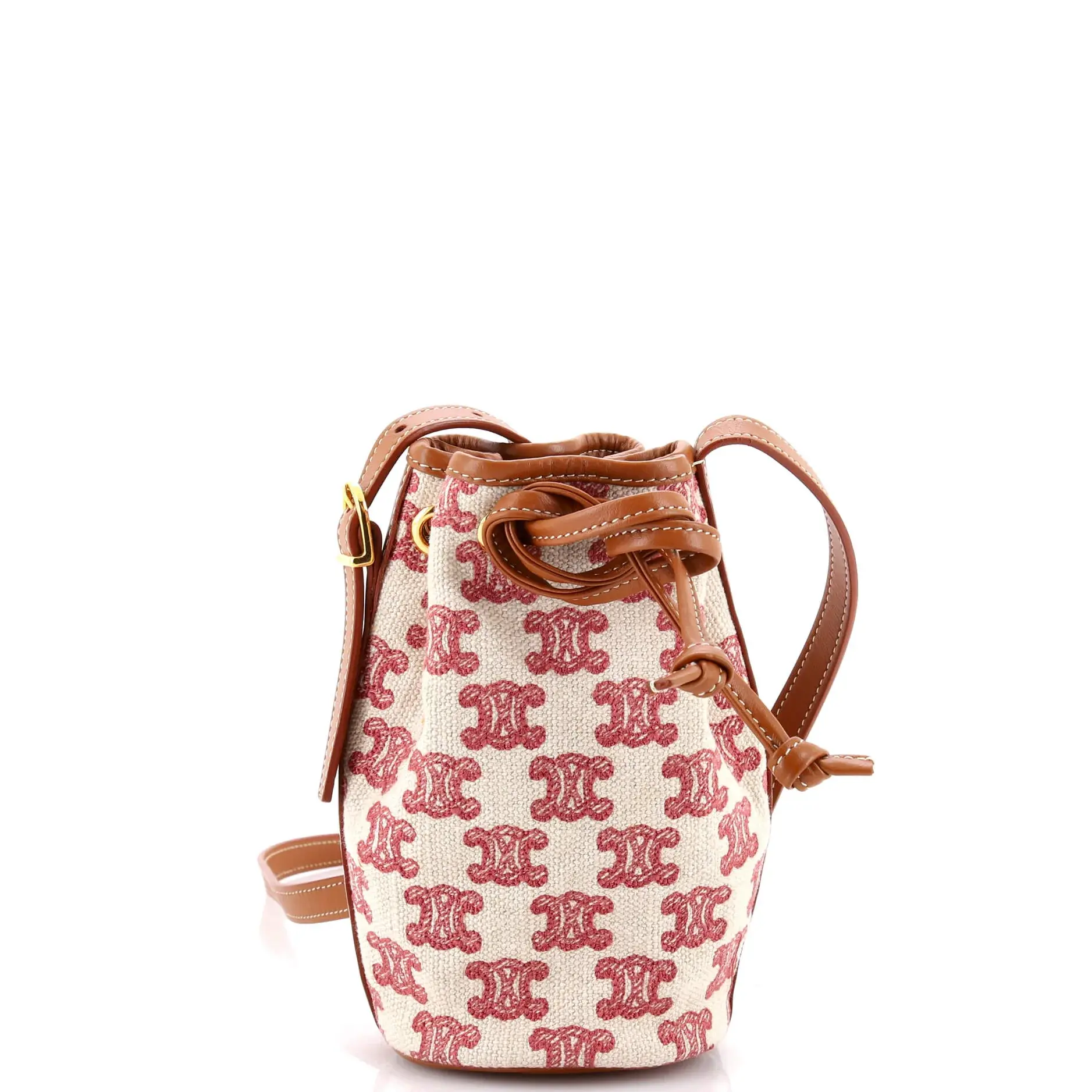 Pre-owned Celine material Bucket Bags Drawstring Bucket Bag Triomphe Canvas Micro by Rebag