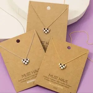 Checkered Heart Necklace