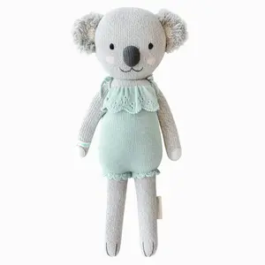cuddle+kind Claire the koala (mint) 13" hand-knit doll - 1 doll = 10 meals, fair trade, heirloom quality, handcrafted in Peru, 100% cotton yarn