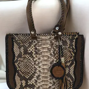 Sandy Western Tote Handmade Whipstitch Leather and Fringe Charm