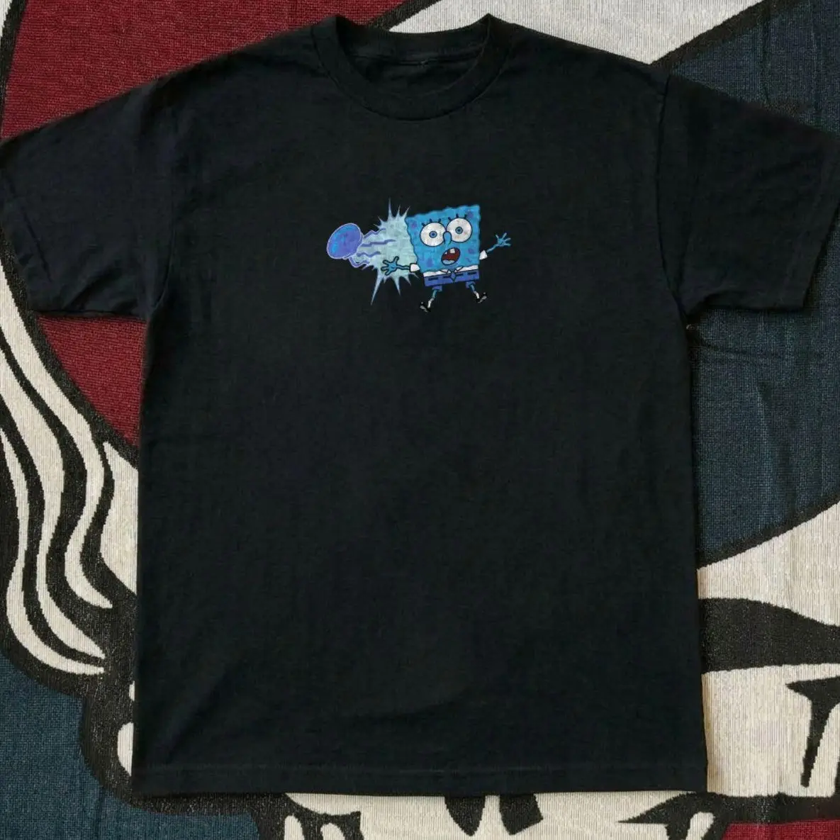 Blue Bob Jellyfish Shock Babytee Funny Electric Meme Graphic Tee Top