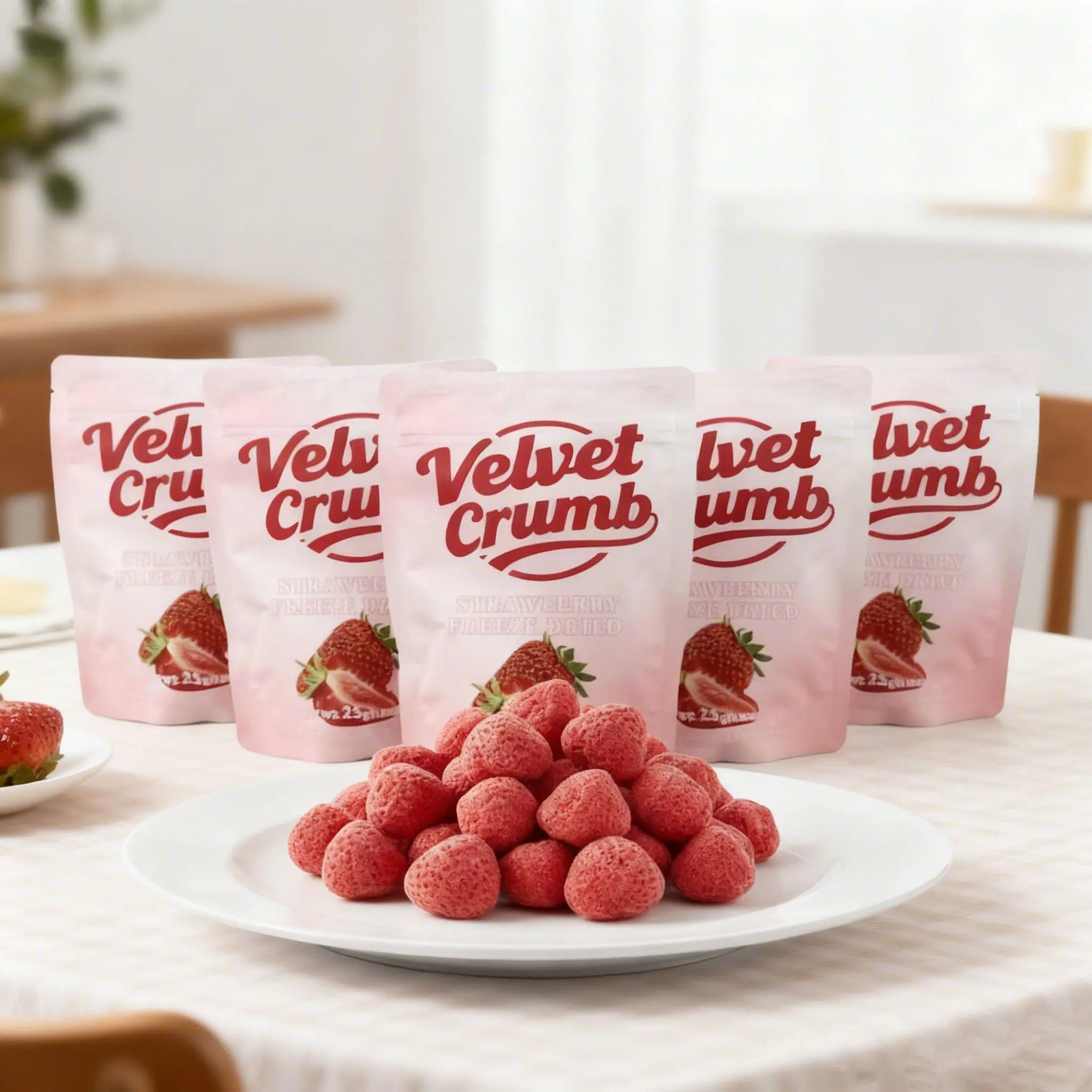 Strawberry Flavored 6-Pack Freeze Dried Ready-to-Eat Fruit Snacks, Natural, No Added Sugar, Non-GMO, Gluten-Free, Plant-Based On-the-Go Healthy Snacks, Ready To Eat Snacks