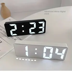 Modern LED Digital Clock with Adjustable Brightness, Date & Temperature Display - USB-Powered 12/24H Rectangular Bedroom Alarm Clock for Home Office Decor, Digital Display Clock |   Contemporary Design |   Durable Electronics, Alarm Clocks for Bedrooms