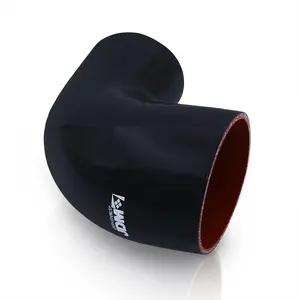 3.75" to 4" 90 Degree Reducer Silicone Coupler Black