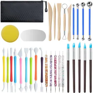 31 count Clay Tools,Pottery Tools Kit,Air Dry Clay Tools,Polymer Clay Dotting Tools,Ceramic Supplies for  and Adults,Sculpting,Modeling,Shaping