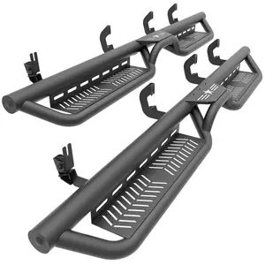 【EYOUHZ】Crew Cab Running Boards Side Steps Compatible for 2007-2018 Chevy Silverado & GMC Sierra 1500, 2007-2019 Chevrolet Silverado & GMC Sierra 2500 3500 HD Crew Cab Nerf Bar (Two Stairs-Star Logo)