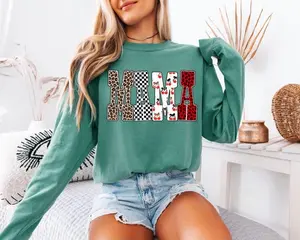 Mama  Modern Long sleeve T-Shirt on Comfort Colors Summer Everyday Style Shirtsleeve love casual comfortable super soft relaxed fit unisex Sizing womenswear Streetwear  vintage Crewneck Printed Loose Graphic Top