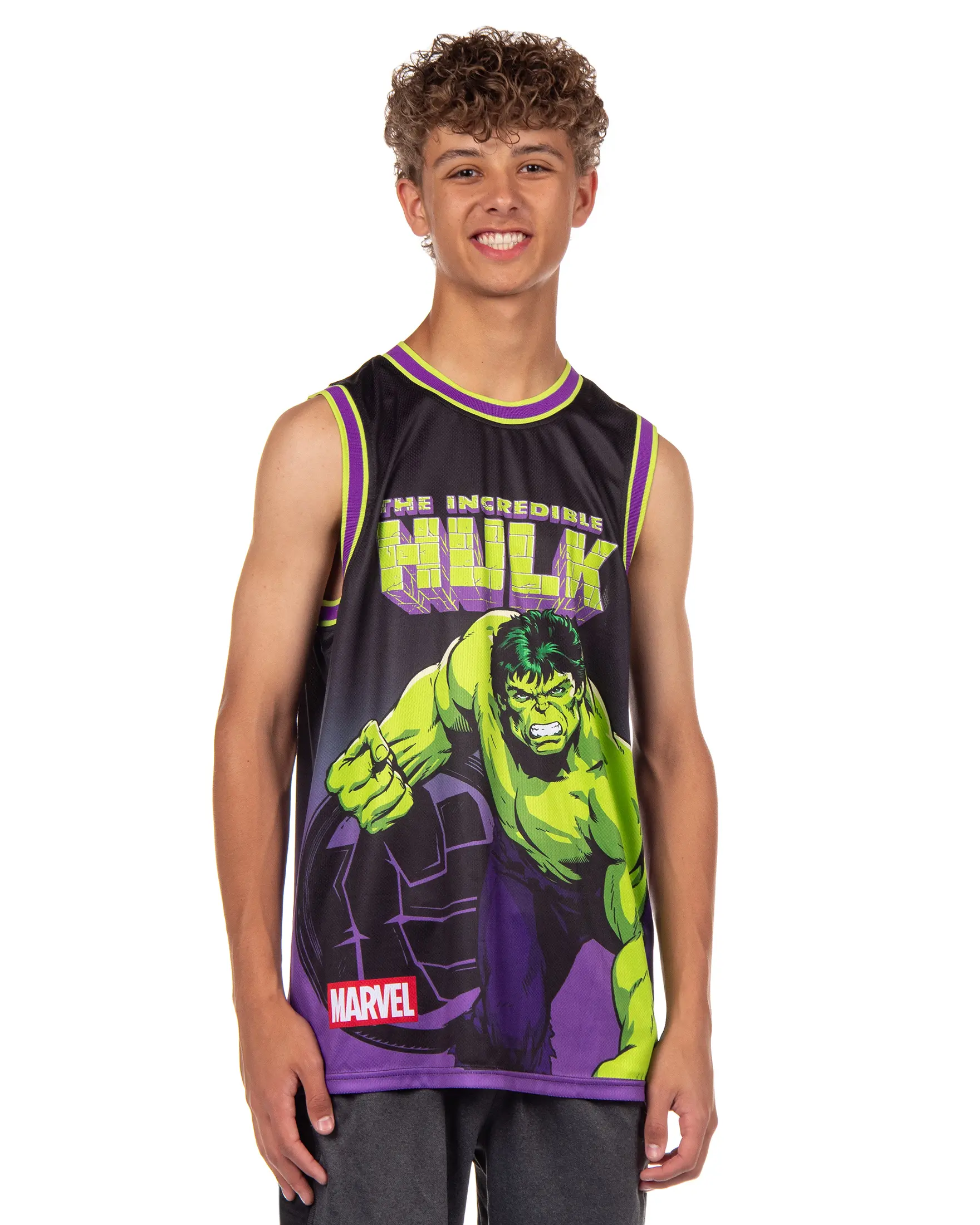 Marvel The Incredible Hulk Basketball Jersey Men's Unleash The Fury Athletic Gym Tank Top