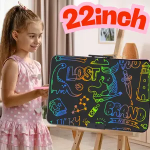 22” Colorful Rechargeable Electronic LCD Writing Tablet for Kids, Birthday Gift, Durable Digital Drawing Pad with Stylus, Charging Cable, Waterproof Screen, Mess-Free Educational Toy Learning Board