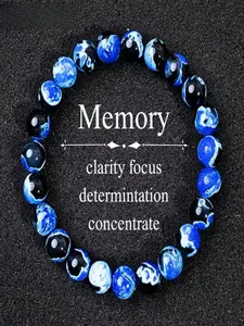 Blue Fire Agate Bracelet for Clarity & Focus, Handmade Healing Crystal, Protection & Memory, Gift for Him/her, Student Gift, Daily Wear, Meditation