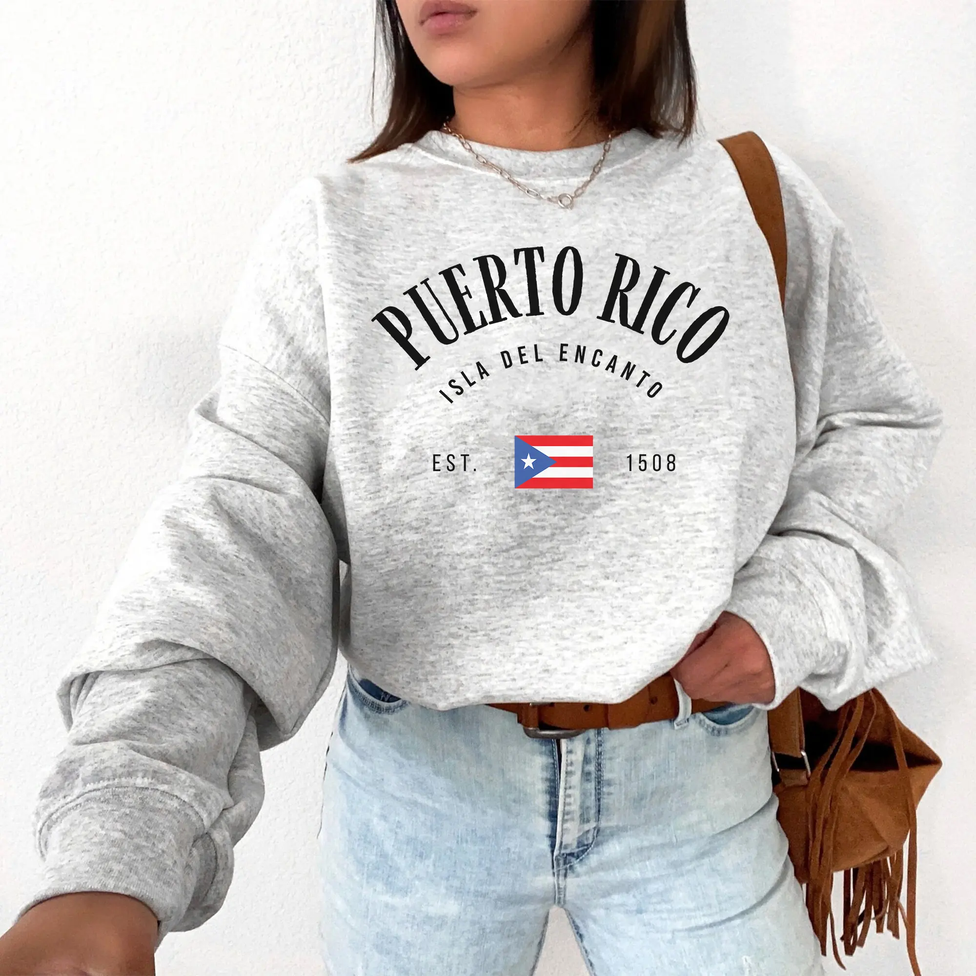 Puerto Rico Sweatshirt - Unisex Crewneck, Made With Sustainable Grown Cotton, Medium Fabric, Casual Style, Travel Sweater, Puerto Gift, PR Pride
