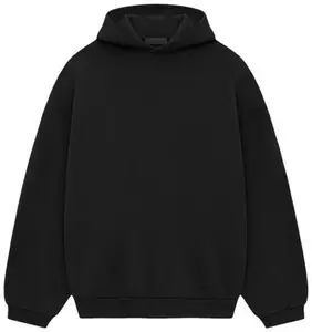 Fleece Hoodie fw24 'Black'--Black with white letters192HO246250F Menswear Long Sleeve tops Casual Soft & Cozy Tops fits hoodies for men