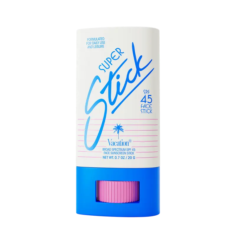 Vacation Inc Super Stick SPF 45 Face Sunscreen Stick | 0.7 Ounces. Daily Clear Sunscreen for Face, Lightweight, Water-Resistant, Vegan, Travel Size Scent Makeup