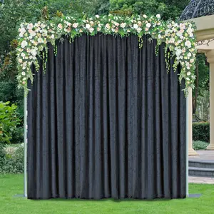 14 ft x 57" Ice Crushed Velvet (200 GSM) Event Backdrop Curtain Drape Panel - Black (1pc)
