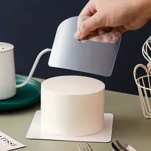 5pcs, Cake Scrapers - Pastry Decorating Tools - Transparent Plastic Curved Soft Scrapers for DIY Baking and Cake Making - Kitchen Gadgets and Accessories