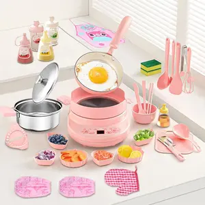Interactive Real Cooking Kids Kitchen Set | 110V Safe Induction Cooker | Montessori Viral Gift for Girls 8-10