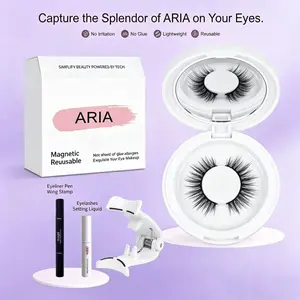 Soft Magnetic Eyelashes All-in-One Kit with Applicator, Reusable Magnetic Lashes without Eyeliner, Waterproof, Lightweight, Natural Style Makeup Cosmetic