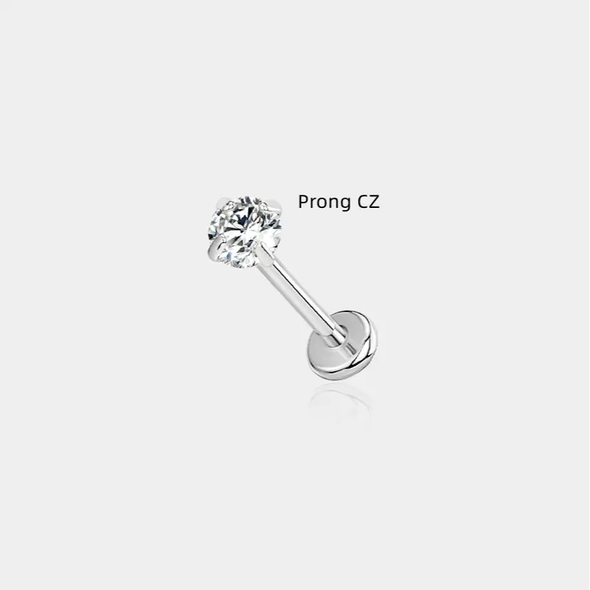 Prong Round CZ Silver Color
