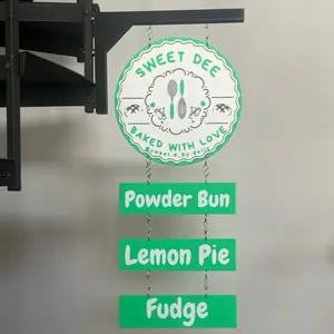 3d Printed Magnetic Vendor Market Booth Canopy Tent Sign Holder Hanging Business Logo Personalized Custom Double Sided Hanging Round Display