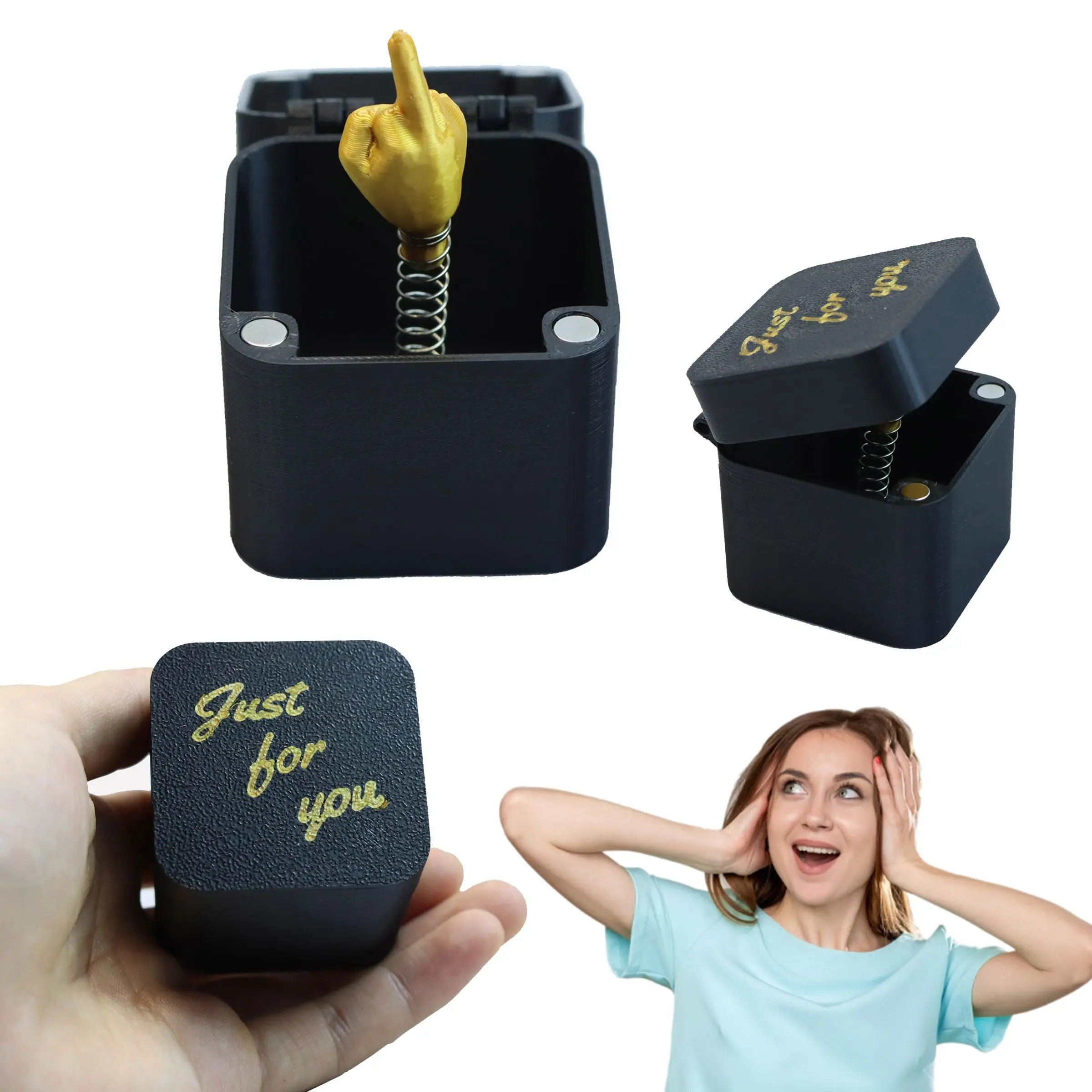 1 piece - Finger Surprise Gift Box - Funny Finger Creative Gift in a Christmas Box - 3D Printed Funny Office Desk Decoration, Suitable for Gifting, No Power Required, Party Favor, Funny Gag Gift, Humor Gift, Quirky Gift, Funny Gifts